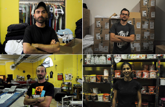 Da sinistra in senso orario ecco il Who's who di Straight to Hell: Emiliano, Gabriele, Serena, David.