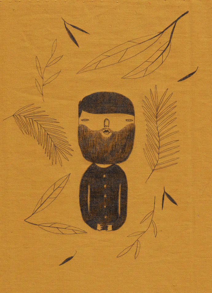From the Woods * I made this illustration after listening to the song 'From the woods' of James Vincent Mc Morrow and I drew it in fabric. It was actually a bit of a test to see if you could draw on fabric with pencil.